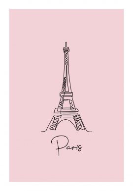 Paris Eiffel Tower Pink Poster