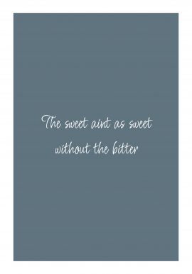 The Sweet Aint As Sweet Without The Bitter Poster